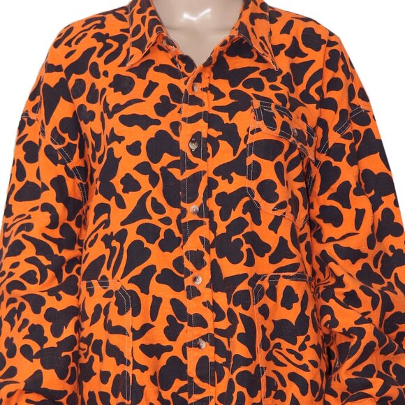 BDG Dani Oversized Flannel Shirt Printed Jacket Buttondown Top - Picture 4 of 6